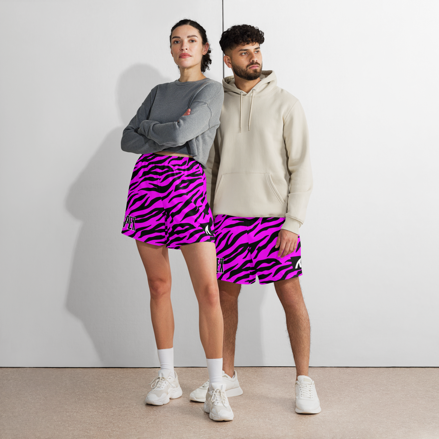 TIGER PRINT ATHLETIC SHORTS - HOT PINK - Premium Streetwear from APEX SURF CO | SHARKWEAR - Just $39! Shop now at APEX SURF CO | SHARKWEAR
