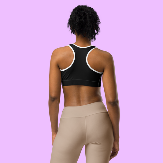 WHITE TRIM SHARKWEAR SPORTS BRA - BLACK - Premium Streetwear from APEX SURF CO | SHARKWEAR - Just $38! Shop now at APEX SURF CO | SHARKWEAR
