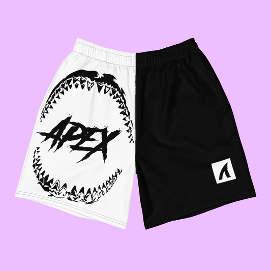 SHARK ATTACK ATHLETIC SHORTS - BLACK & WHITE - Premium Streetwear from APEX SURF CO | SHARKWEAR - Just $39! Shop now at APEX SURF CO | SHARKWEAR